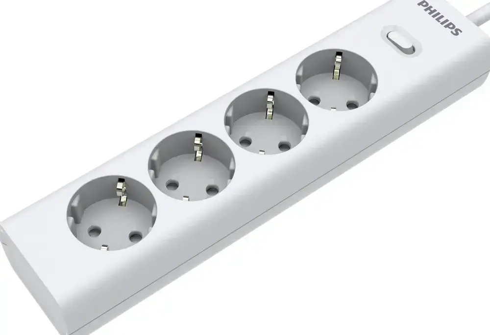 Philips сетевой фильтр 4 Розетки, кабель - 3M белый