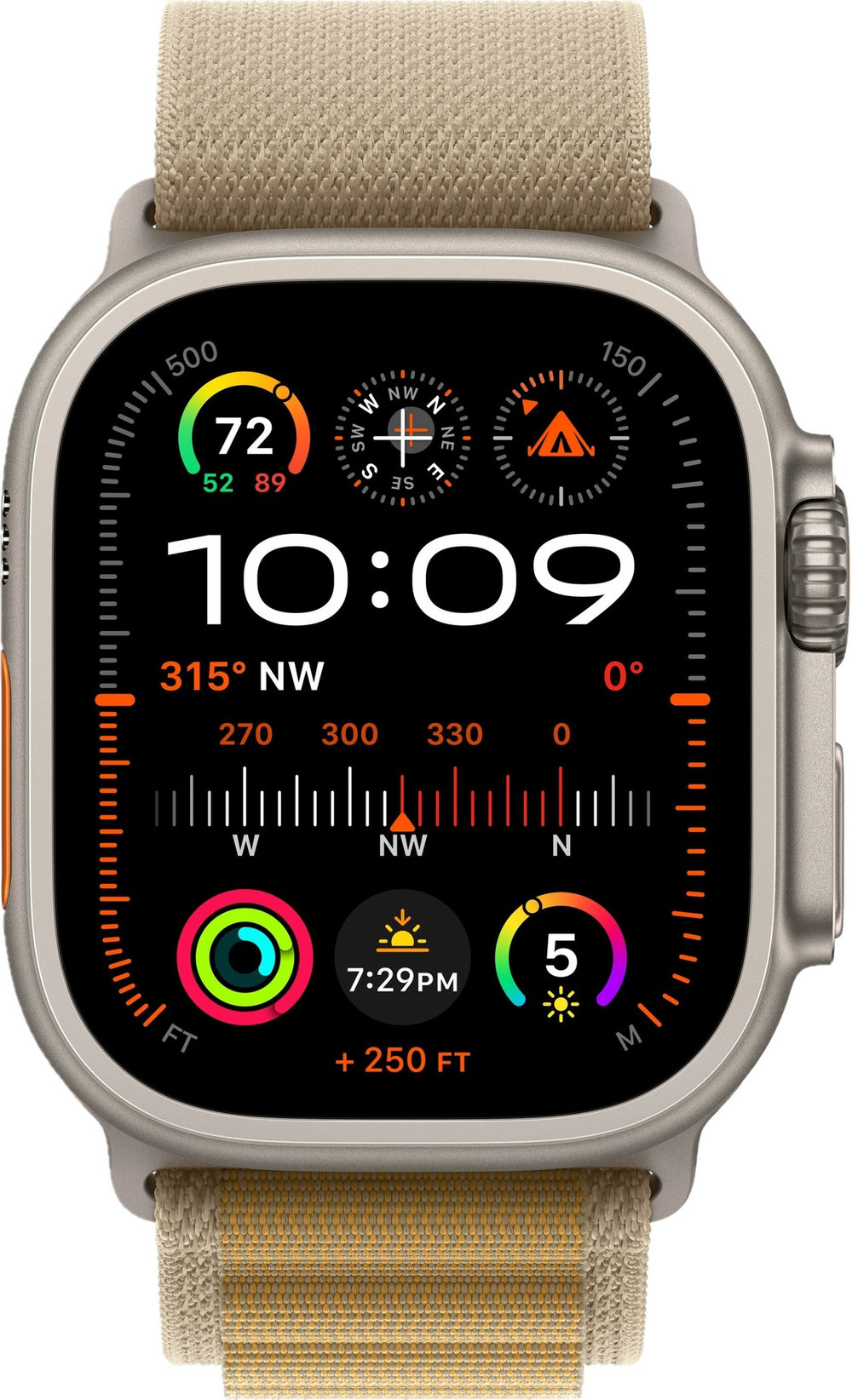 Apple Watch Ultra 2 49mm Alpine Loop Tan / Titanium Case