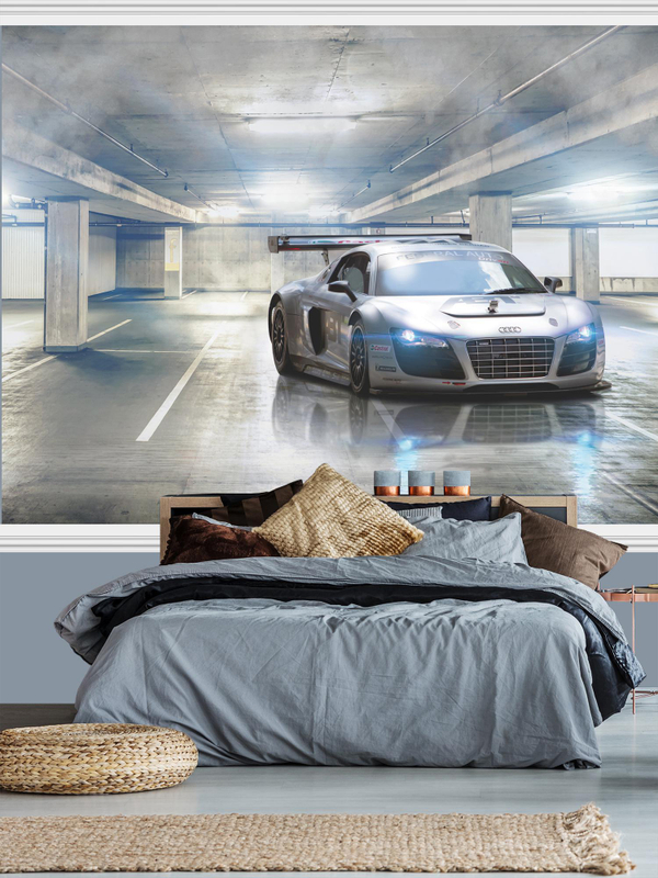 3D Серая машина фотообои для мальчика