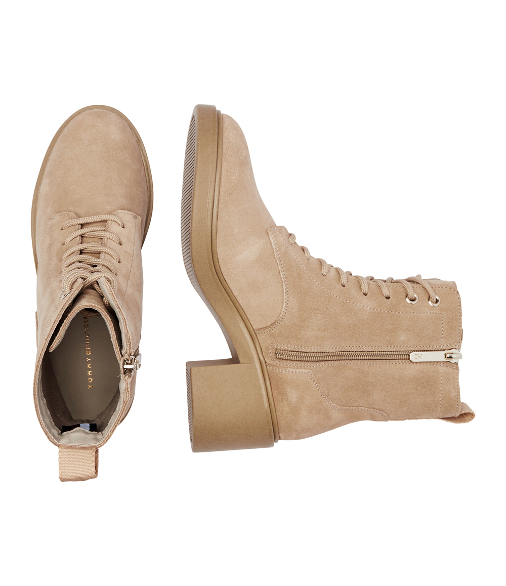 Кожаные ботильоны на каблуке Tommy Hilfiger - бежевый(FW0FW08090)