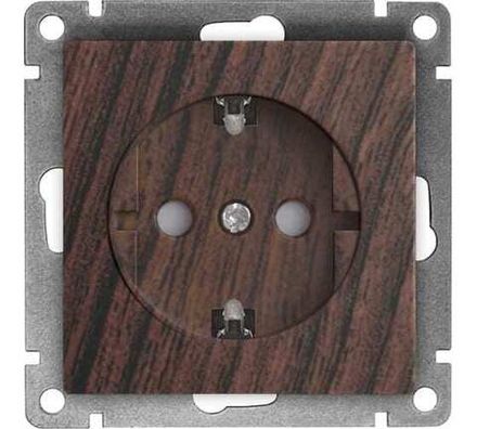 Розетка одноместная "UNIVersal" серия "Афина" с/з, з/ш, с/у, 16А, 220В, венге (еврослот) (HU2311)