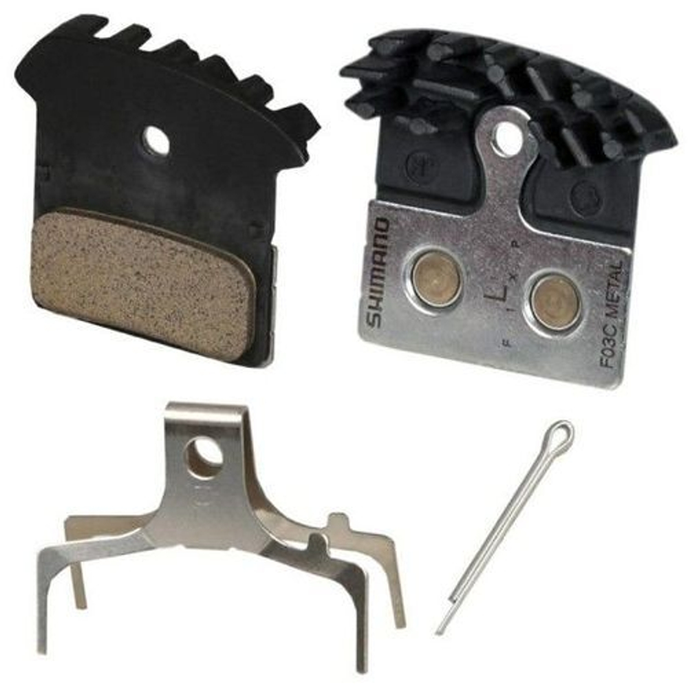 Тормозные колодки Shimano для диск т., F03C, метал, с радиатором, пара, с пружин, с шплинтом