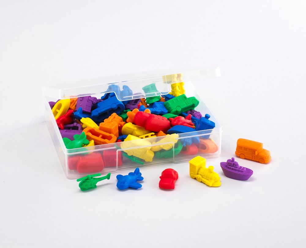 Материал счетный фигурки «Транспорт» (72 шт., 6 видов, 6 цветов)