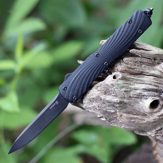 Нож Hogue 34870 Counterstrike OTF - нож автом., рукоять черн. алюмин./G10, черн. клинок CPM 20CV