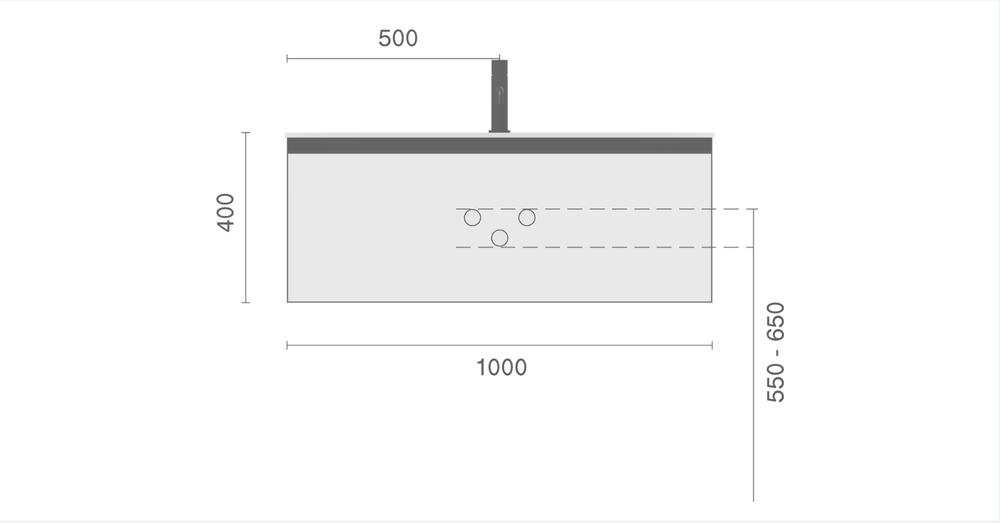 Armadi Art QUATRO 1 100CM тумба LUNA профиль ANTHRACITE