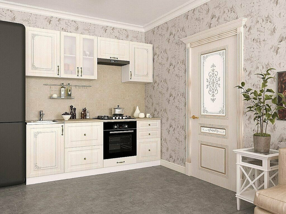 Дверь Стиль / Цвет Ф-22 (БелДуб) / Стекло Худ. / Двери Браво