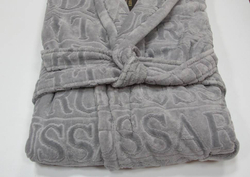 Халат велюровый Trussardi Overlogo Grey 004 серый