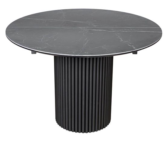 Стол DUBAI 110 (+32) черная керамика глянцевая / черная опора