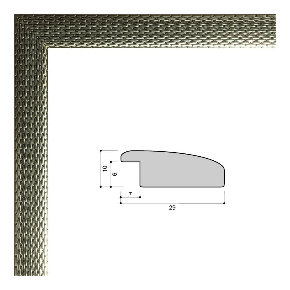 Фоторамка пластиковая 21х30 см, серебристая, фактура чешуя, арт. 2130.695306