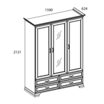 Шкаф 3D4S Z, TIFFANY, цвет вудлайн кремовый