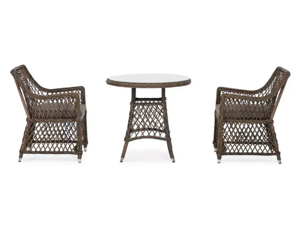 "Эспрессо-80 L" обеденная группа плетеная, цвет коричневый