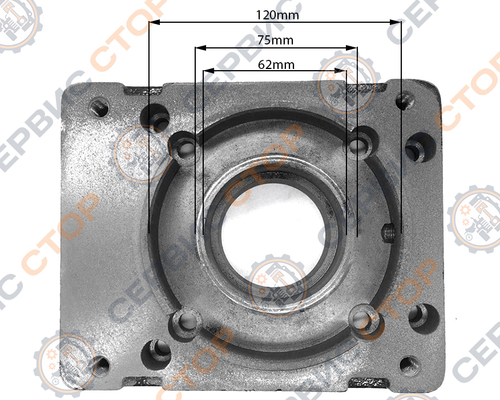 Переходная плита двигателя к КПП 177/188/186F (90*90 мм)