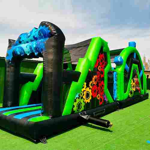 Коммерческая надувная полоса препятствий «Кибер», 18×3×4 м