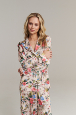 Пижамная блуза с кантом из шелка