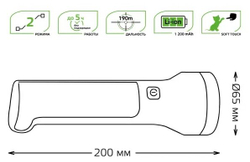 Ручной фонарь gauss GFL203 чёрный