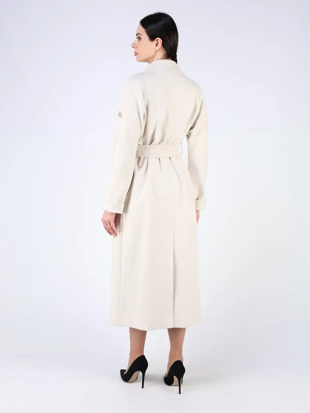 Пальто демисезонное длинное с поясом