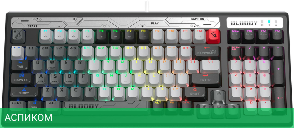 Клавиатура A4Tech Bloody B950 серый/черный