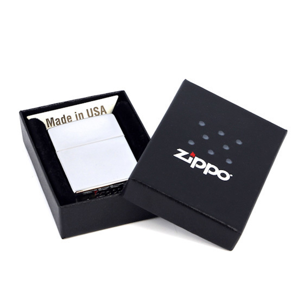 Зажигалка Zippo с покрытием High Polish Chrome, латунь/сталь, серебристая, глянцевая, 36x12x56