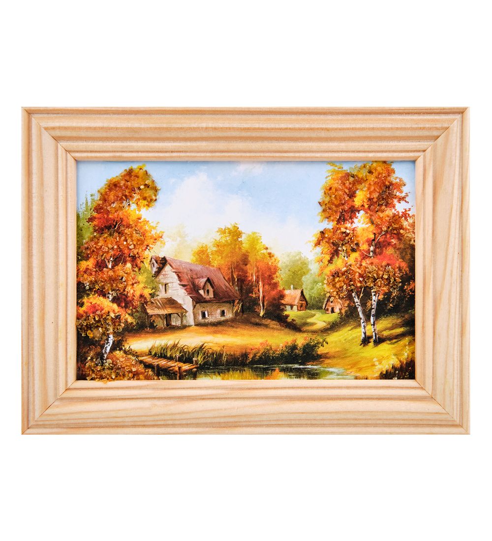 AMB-56/ 1 Картина «Красота природы» (с янтарной крошкой) дер.рамка 8х12