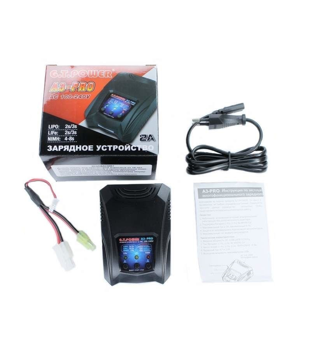 Универсальное З/У G.T.Power A3PRO-V2 LiPo/NiMh (220В/2A/2-3S) Tamiya/Mini Tamiya