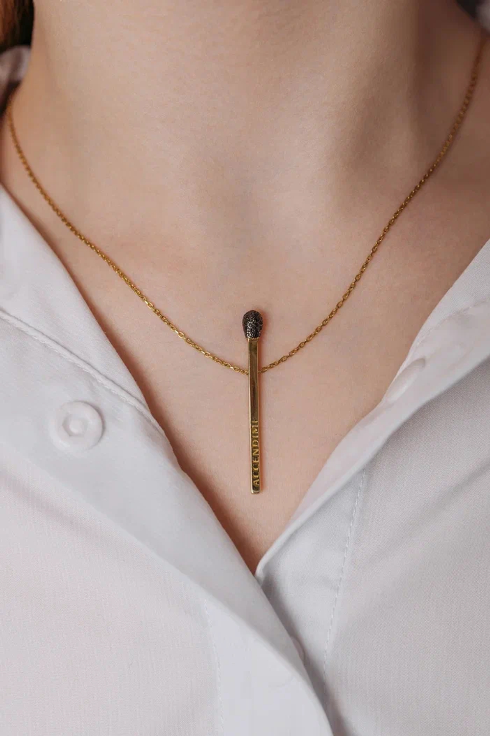 Колье ''Спичка'' в золочении
