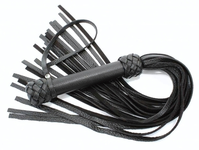 Черная плеть с плетением турецкие головы - 60 см. (Цвет: черный)