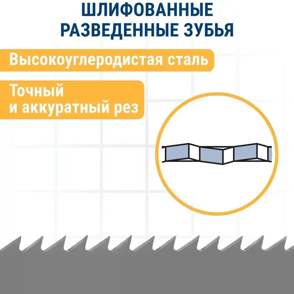 Пилки для сабельной пилы по дереву, ДСП ПРАКТИКА S644D HCS, шаг 4,3 мм, длина 150 мм, 2 шт