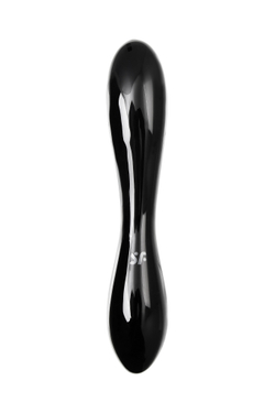 Двусторонний фаллоимитатор Satisfyer Dazzling Crystal 1, стекло, черный, 18,5 см