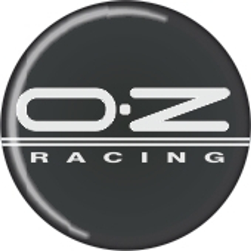 Наклейки  на колпаки D-6см - "OZ Racang" (объемная) голографическая (черный фон) (кт4шт) 07759