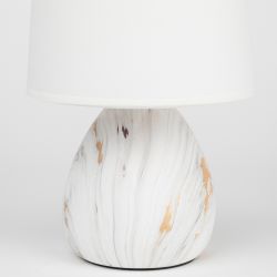 Настольная лампа Rivoli Damaris D7037-501 1 * Е14 40 Вт керамика белая с золотом с абажуром | Rivoli