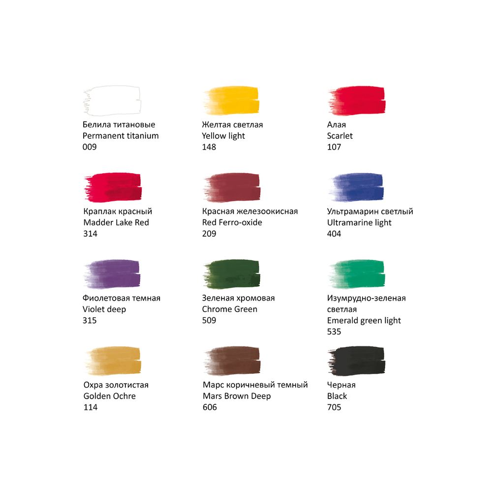 Гуашь художественная 12 цветов по 20мл, Гамма Модерн