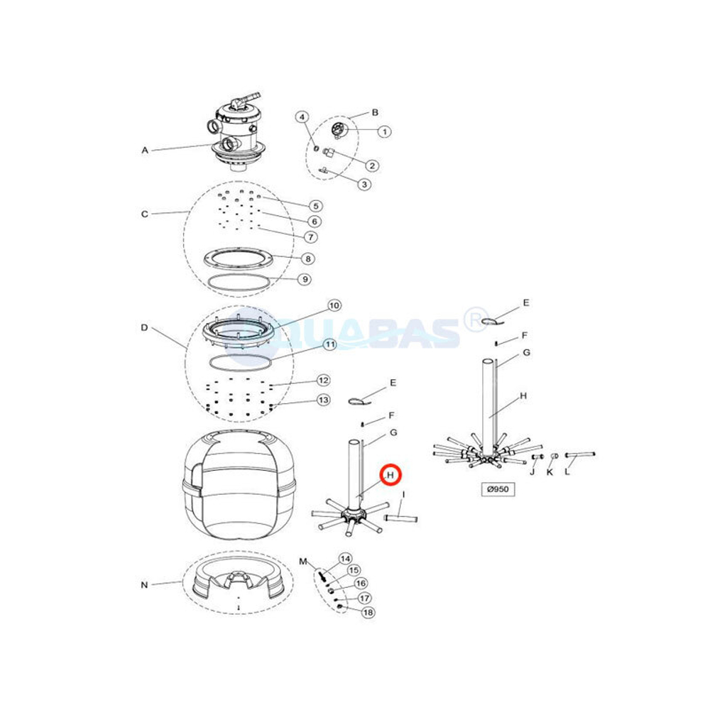Комплект коллектора 1'' фильтра IML FT-500 (FS36606-0420)