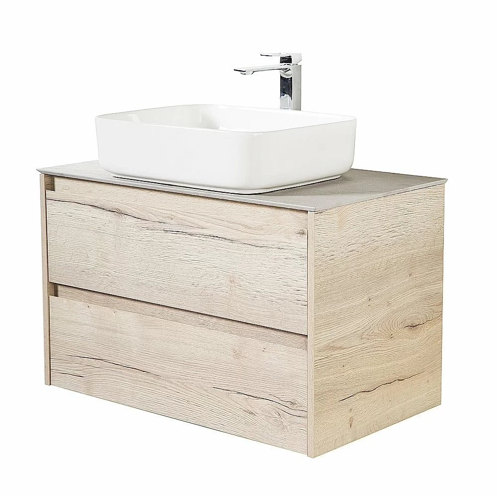 Тумба с раковиной и столешницей BelBagno KRAFT 80 Rovere Galifax Bianco
