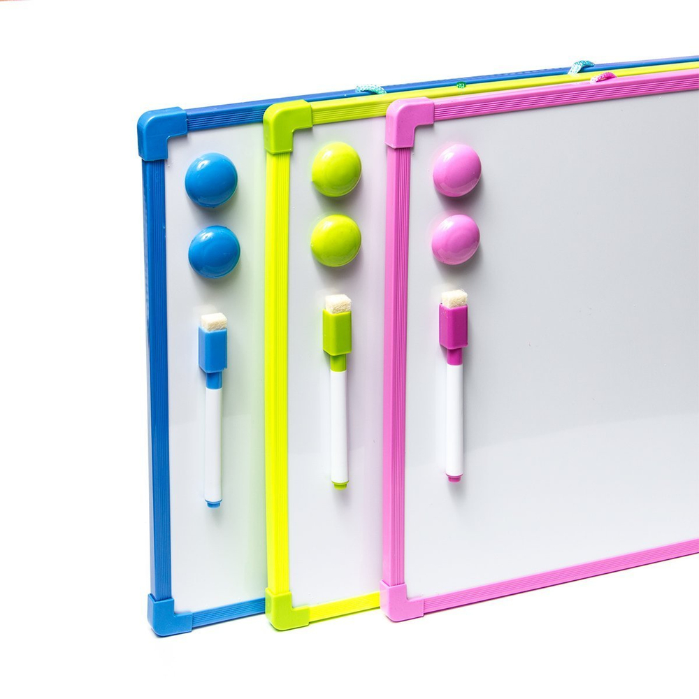 Доска магнитно-маркерная Alingar, 300х410 мм, маркер с губкой, 2 магнита, с подвесом, ассорти