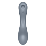 Серо-голубой вибромассажер 17,4см с вакуумной стимуляцией Satisfyer Curvy Trinity 1 insertable Air Pulse Vibrator Bluegrey