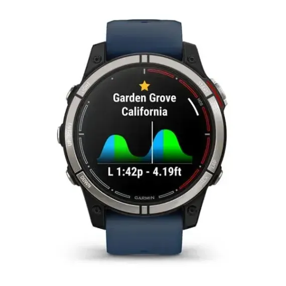 Garmin Quatix 7 Sapphire титановый с синим силиконовым ремешком