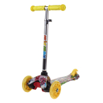 Самокат 3х-колес. 55 см, ручка макс. 62 см, желтый, колеса PU свет цветные, макс. вес 45 кг