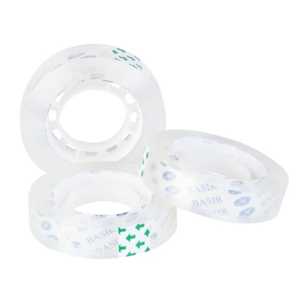 Клейкая лента (скотч) канцелярская Basir, прозрачная, 15 мм, 33 м, 10 шт
