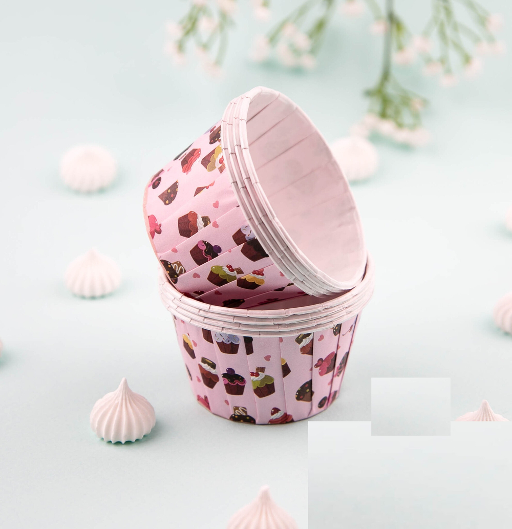 Капсула с ламинацией Розовая с кексами, 1 шт