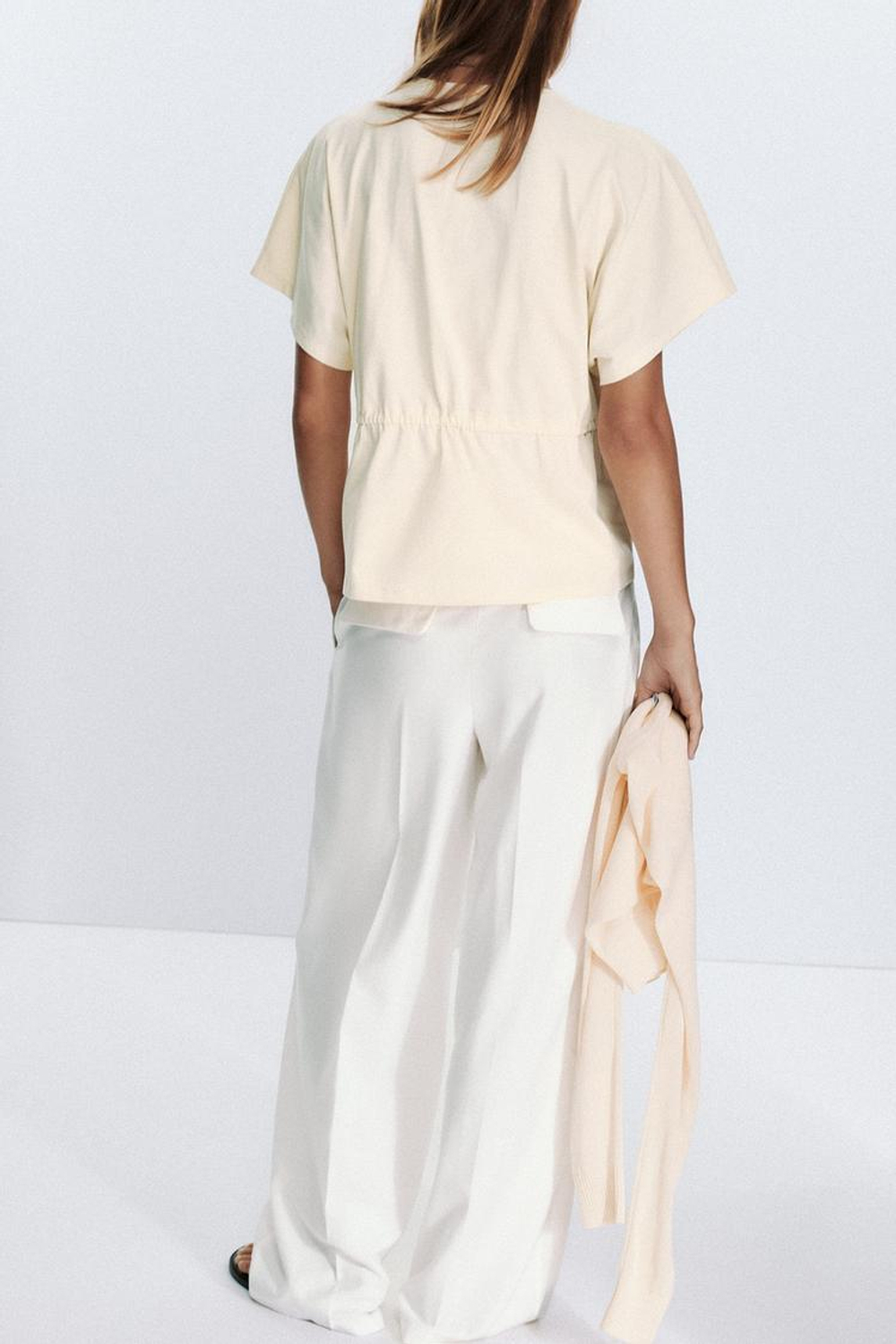 ZARA ФУТБОЛКА ИЗ ПЛОТНОГО ХЛОПКА, ЖЕЛТЫЙ