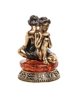 Народные промыслы AM-2744 Фигурка «Знак зодиака-Близнецы» (латунь, янтарь)