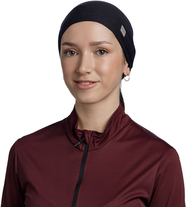 Повязка на голову спортивная Buff Headband CoolNet Solid Black Фото 3