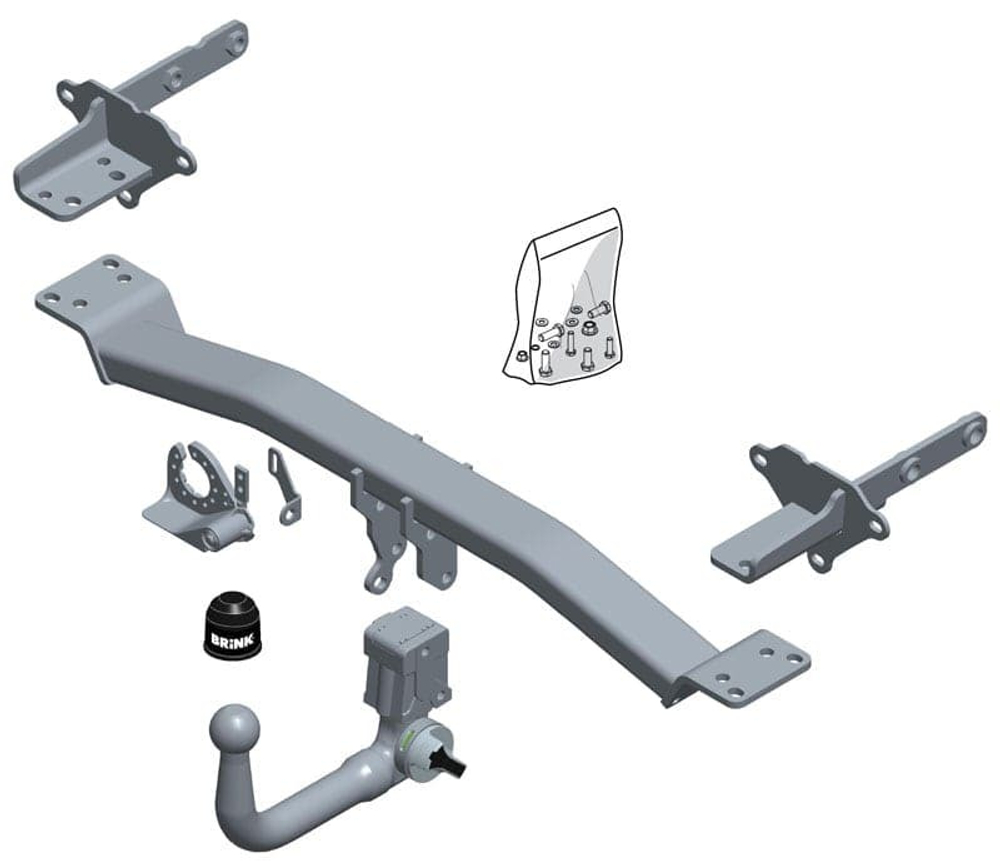 Фаркоп Brink (Thule) 605000 для FIAT 500X / JEEP RENEGADE 14-(паспорт и сертификат в комплекте)(без электрики)