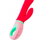 Красный вибратор с клиторальным отростком 19см ToyFa Flovetta Petunia 457722