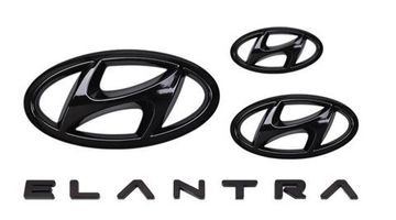 Комплект чёрных шильдов (эмблем) Hyundai Elantra 2020-2023
