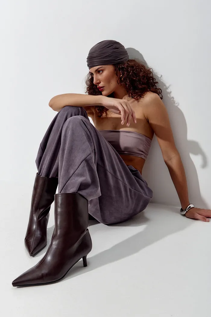 Алладины под замшу серого цвета