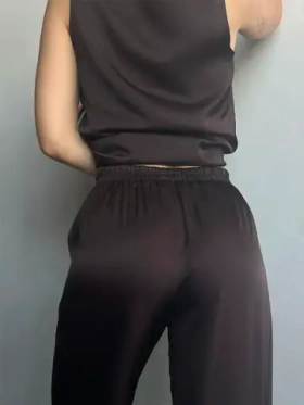 Брюки атласные
