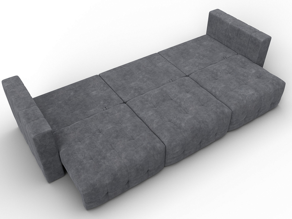 Диван прямой Лига-052 НПБ Лонг, BRUT 16 ВЕЛЮР темно-серый
