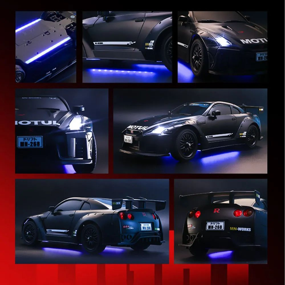 Радиоуправляемый дрифт-автомобиль MN268 Nissan GTR R35 1:16 серый