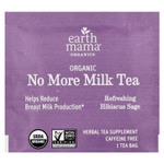 Earth Mama, Organics, органический чай No More Milk, освежающий гибискус и шалфей, без кофеина, 16 чайных пакетиков, 27,2 г (0,96 унции)